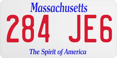 MA license plate 284JE6