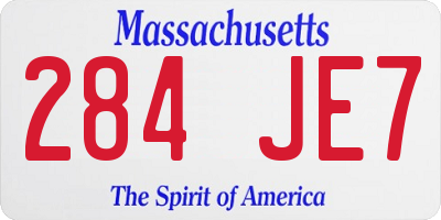 MA license plate 284JE7