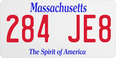 MA license plate 284JE8