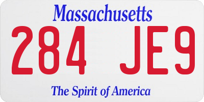 MA license plate 284JE9