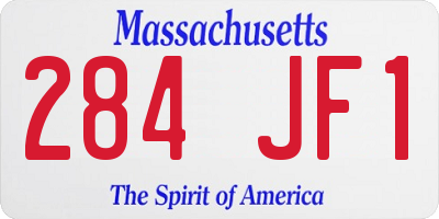 MA license plate 284JF1