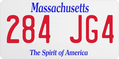 MA license plate 284JG4
