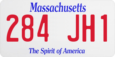 MA license plate 284JH1
