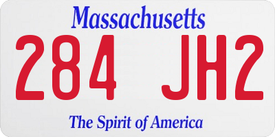 MA license plate 284JH2