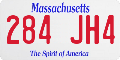 MA license plate 284JH4