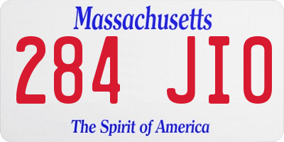 MA license plate 284JI0