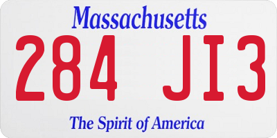 MA license plate 284JI3