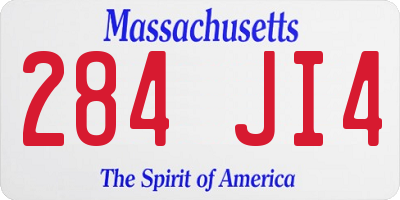 MA license plate 284JI4