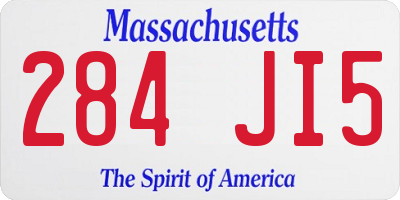 MA license plate 284JI5