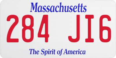 MA license plate 284JI6