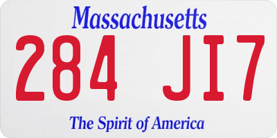 MA license plate 284JI7