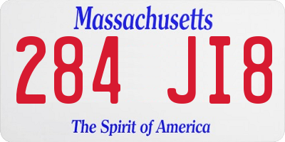 MA license plate 284JI8