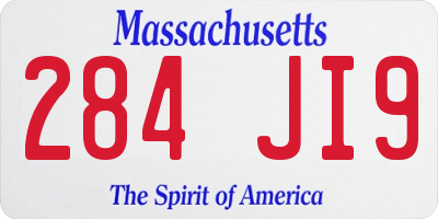 MA license plate 284JI9