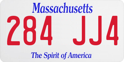 MA license plate 284JJ4