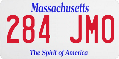 MA license plate 284JM0