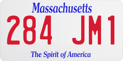MA license plate 284JM1