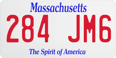 MA license plate 284JM6