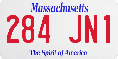 MA license plate 284JN1