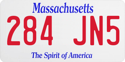 MA license plate 284JN5