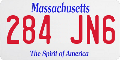 MA license plate 284JN6