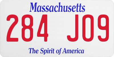 MA license plate 284JO9