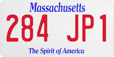 MA license plate 284JP1