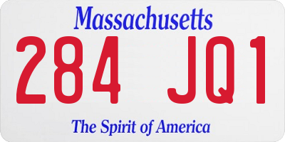 MA license plate 284JQ1