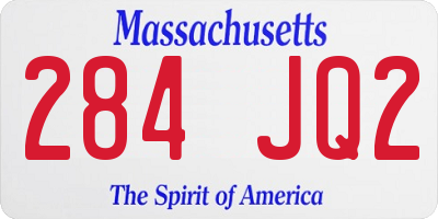 MA license plate 284JQ2