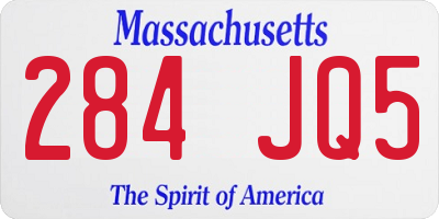 MA license plate 284JQ5