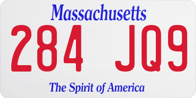 MA license plate 284JQ9
