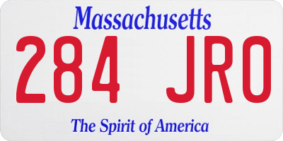 MA license plate 284JR0