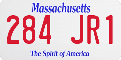 MA license plate 284JR1