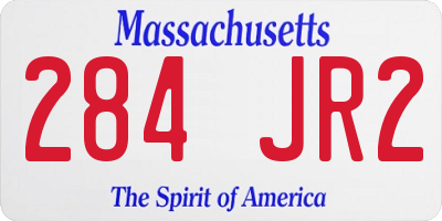 MA license plate 284JR2