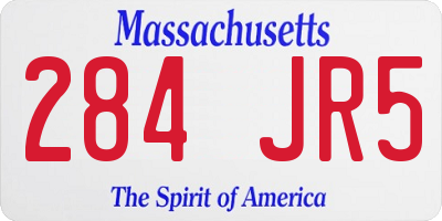 MA license plate 284JR5