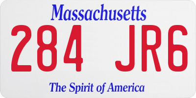 MA license plate 284JR6