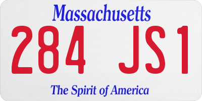 MA license plate 284JS1