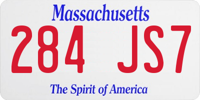 MA license plate 284JS7