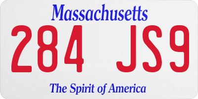 MA license plate 284JS9