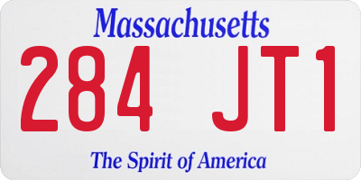 MA license plate 284JT1