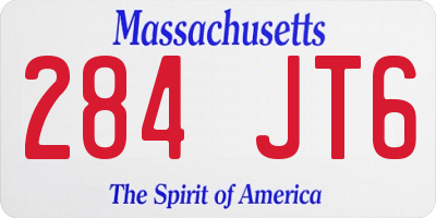 MA license plate 284JT6