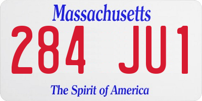 MA license plate 284JU1