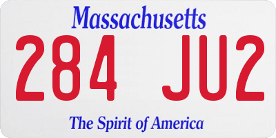 MA license plate 284JU2