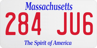 MA license plate 284JU6