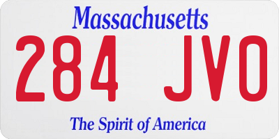 MA license plate 284JV0