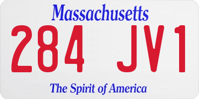 MA license plate 284JV1