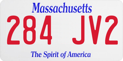 MA license plate 284JV2