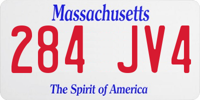 MA license plate 284JV4