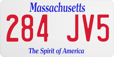 MA license plate 284JV5