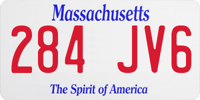 MA license plate 284JV6