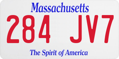 MA license plate 284JV7